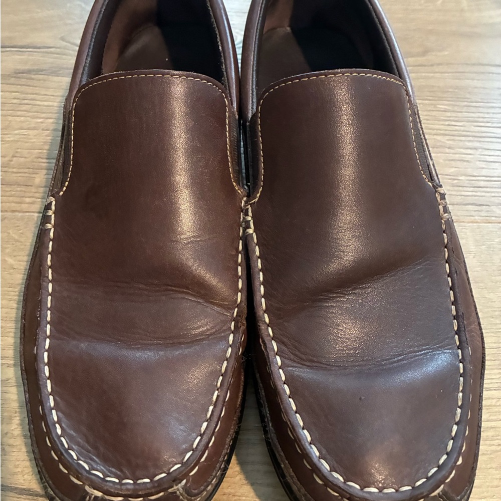 Cole Haan Dark Brown Leather Slip-On Loafers